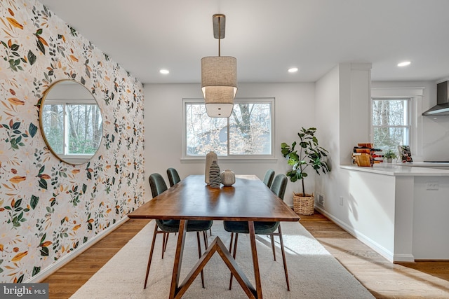 dining room featuring light hardwood / wood-style floors