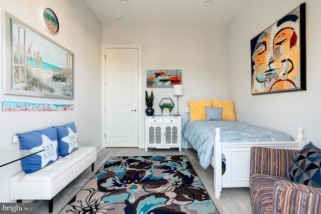 bedroom featuring light hardwood / wood-style floors