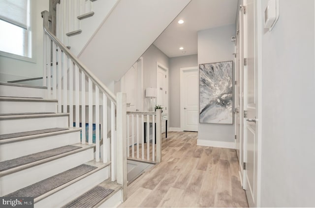 entryway featuring light hardwood / wood-style floors