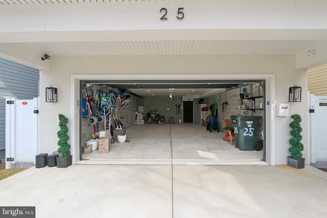 view of garage