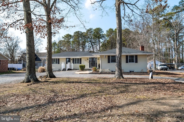 view of single story home