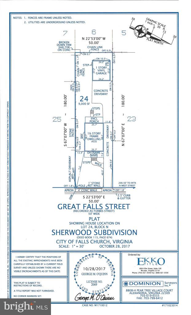 535 Great Falls St, Falls Church VA, 22046 land for sale