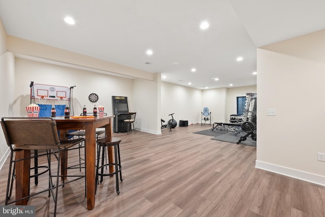 interior space with light hardwood / wood-style flooring