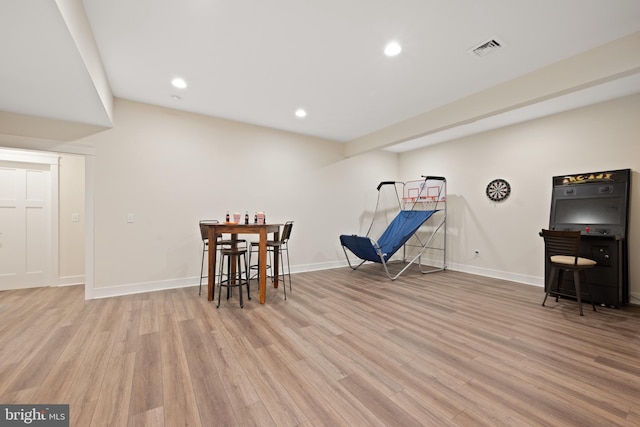 interior space with light wood-type flooring