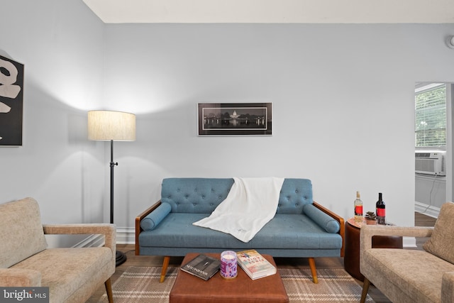 living room with wood-type flooring