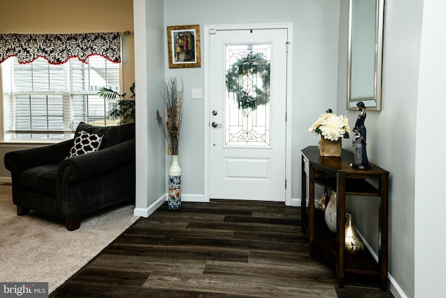 entrance foyer with dark wood-type flooring