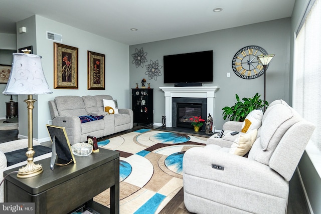 living room featuring hardwood / wood-style flooring