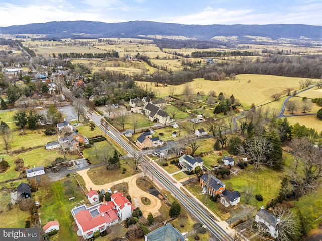 aerial view with a mountain view