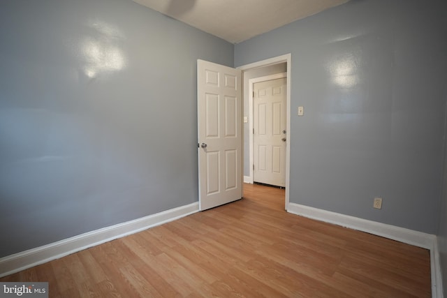 empty room featuring light wood-type flooring