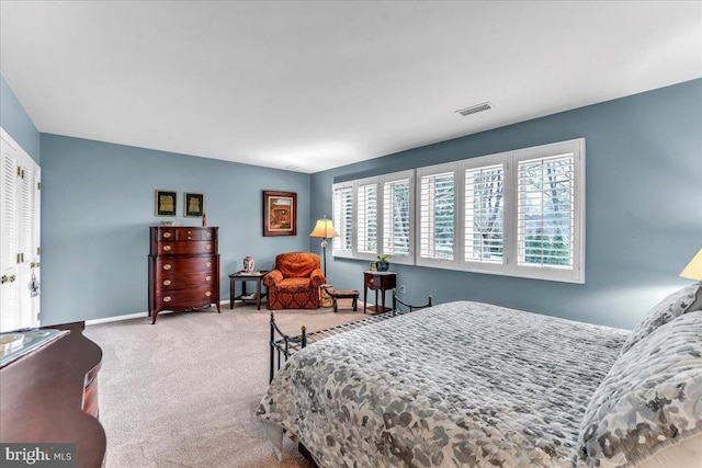 bedroom featuring carpet