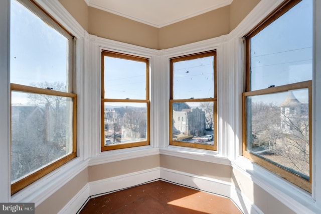 view of unfurnished sunroom