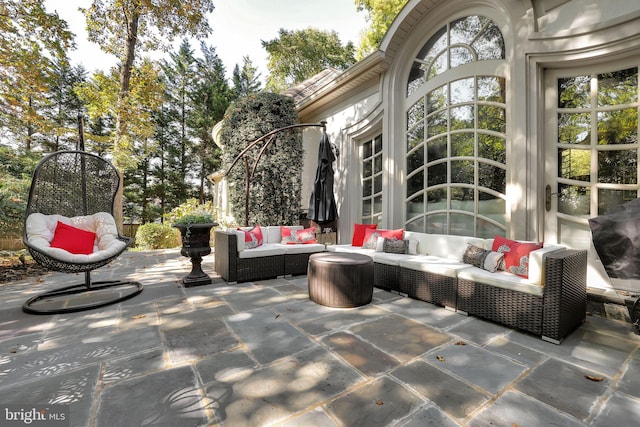 view of patio featuring an outdoor living space