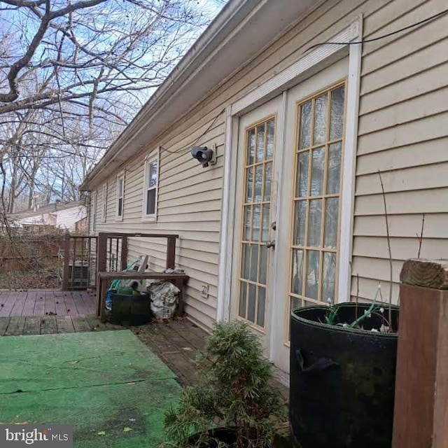 exterior space featuring french doors