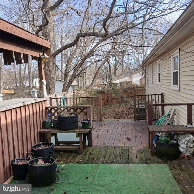 view of wooden deck