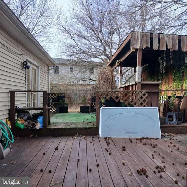 view of wooden deck