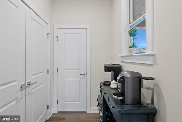 interior space featuring dark wood-type flooring