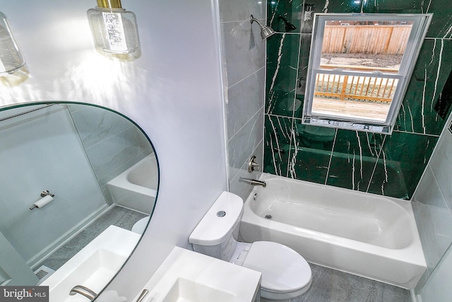 5006 Edgewood Rd, College Park, MD 20740 - full bathroom with vanity, tiled shower / bath, and toilet