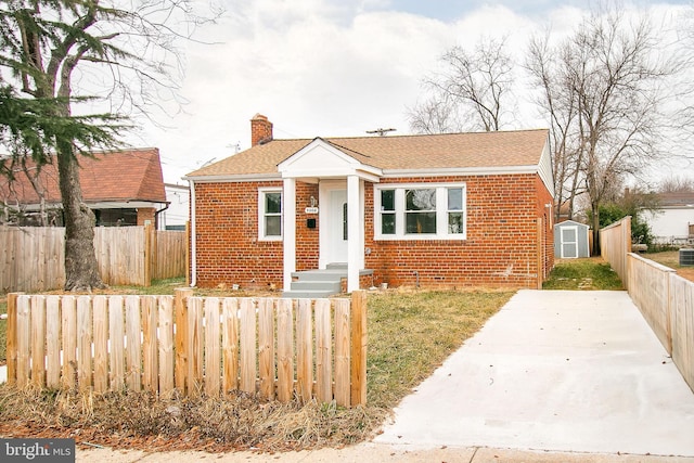 bungalow with a storage unit