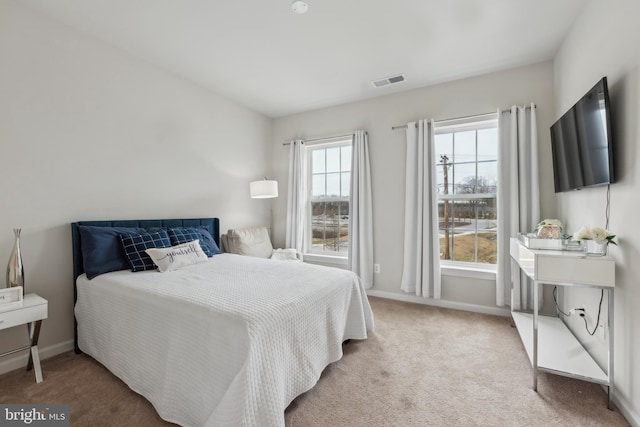 bedroom featuring carpet