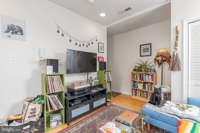 living room featuring hardwood / wood-style flooring