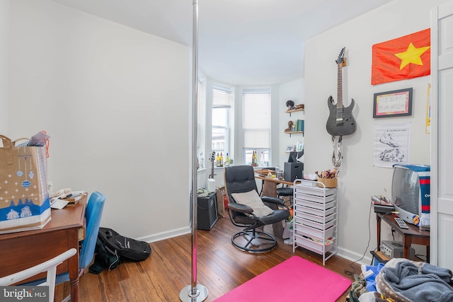 office space featuring hardwood / wood-style flooring