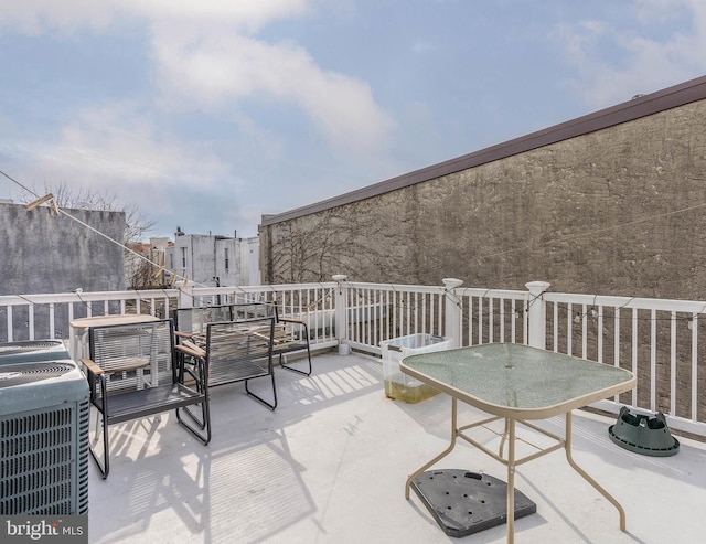 view of patio featuring central AC unit