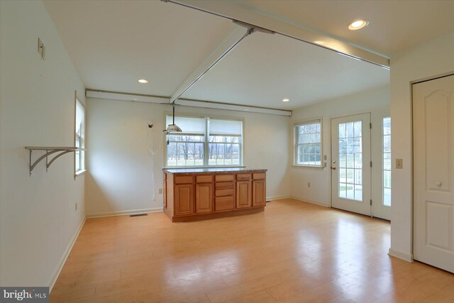 unfurnished living room featuring light hardwood / wood-style floors