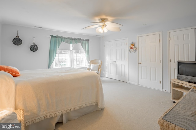 23137 Pine Run, Millsboro, DE 19966 - carpeted bedroom with ceiling fan and two closets