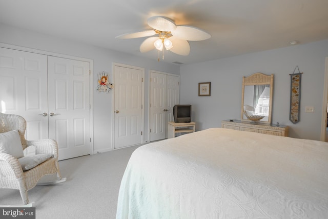 23137 Pine Run, Millsboro, DE 19966 - carpeted bedroom featuring multiple closets and ceiling fan
