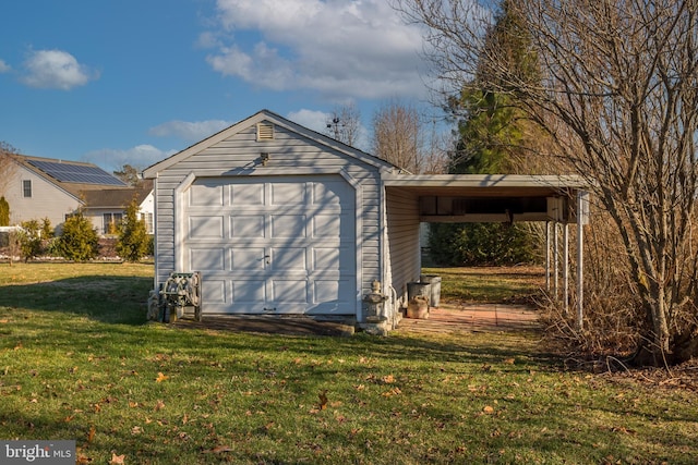 23137 Pine Run, Millsboro, DE 19966 - garage with a lawn and a carport