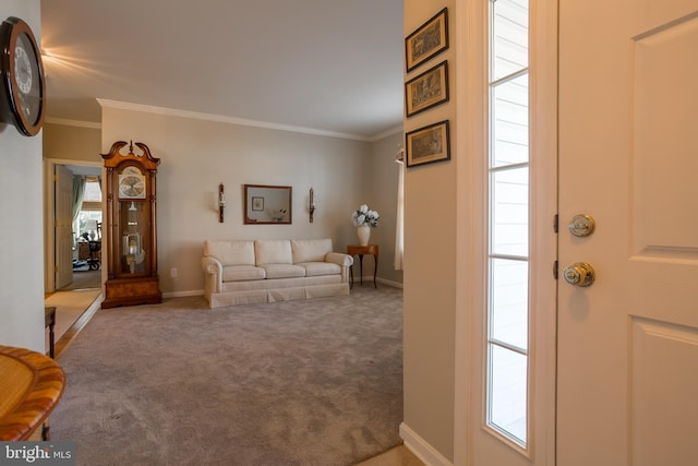23137 Pine Run, Millsboro, DE 19966 - entrance foyer featuring a wealth of natural light, ornamental molding, and carpet flooring