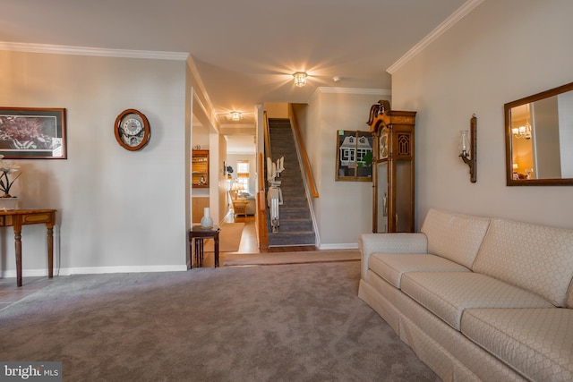 23137 Pine Run, Millsboro, DE 19966 - living room featuring crown molding and carpet flooring