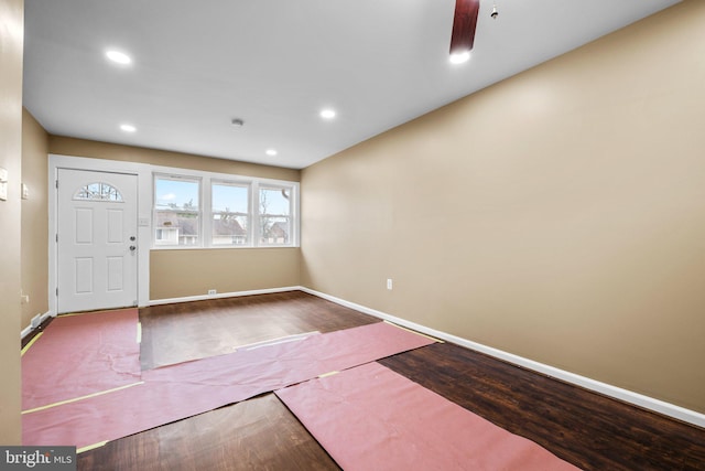 entrance foyer with hardwood / wood-style floors