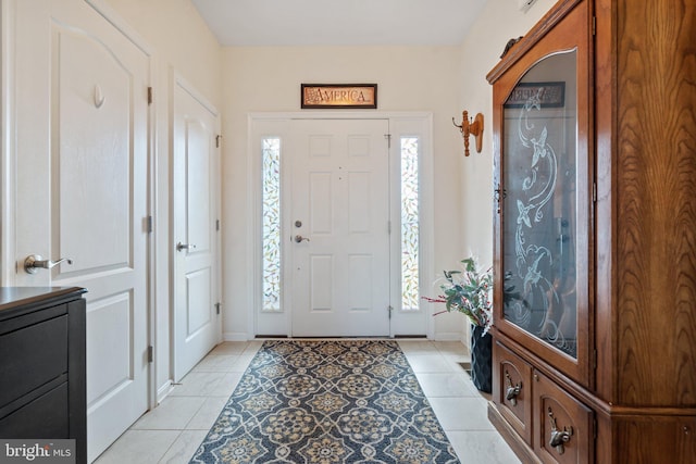 view of tiled foyer