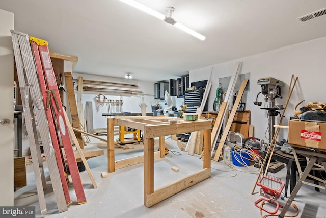 interior space with concrete floors