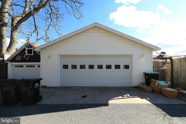 view of garage