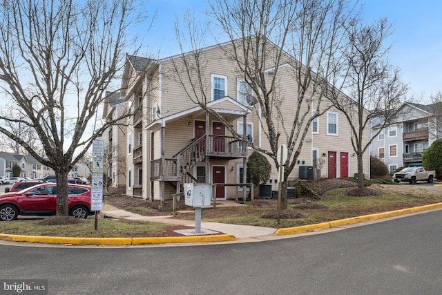 view of front of house with central AC unit