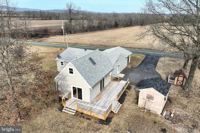 aerial view featuring a rural view