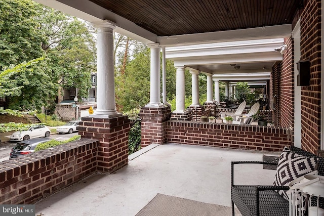 view of patio / terrace featuring covered porch