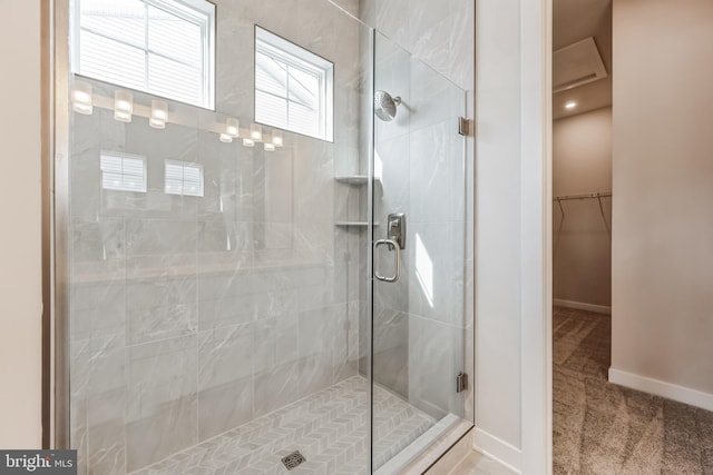 bathroom with an enclosed shower