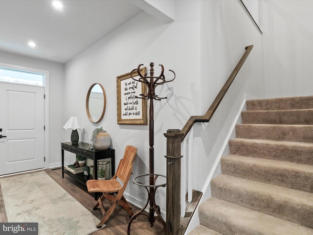 entrance foyer with wood-type flooring