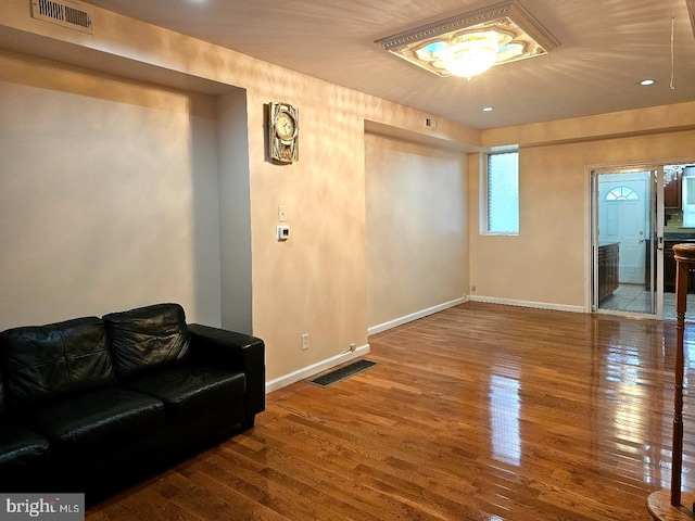 living room featuring hardwood / wood-style flooring