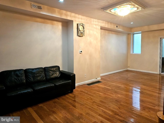 living room featuring hardwood / wood-style floors