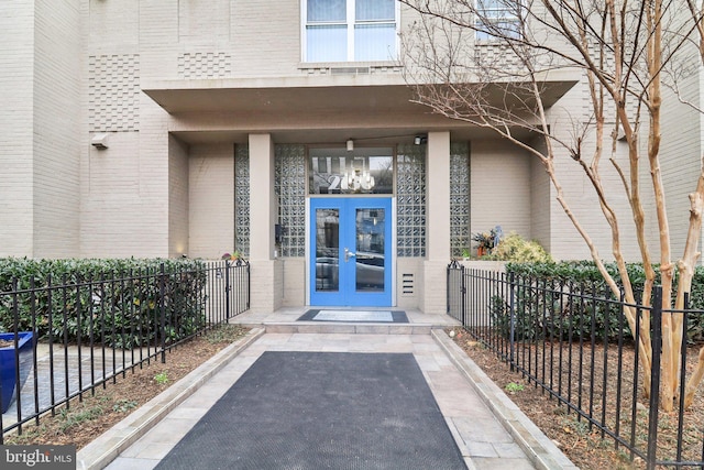 doorway to property with french doors