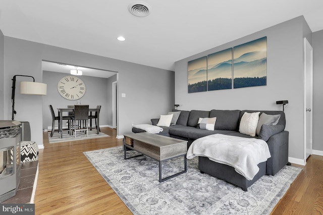 living room featuring hardwood / wood-style flooring