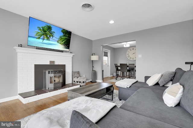 living room featuring wood-type flooring