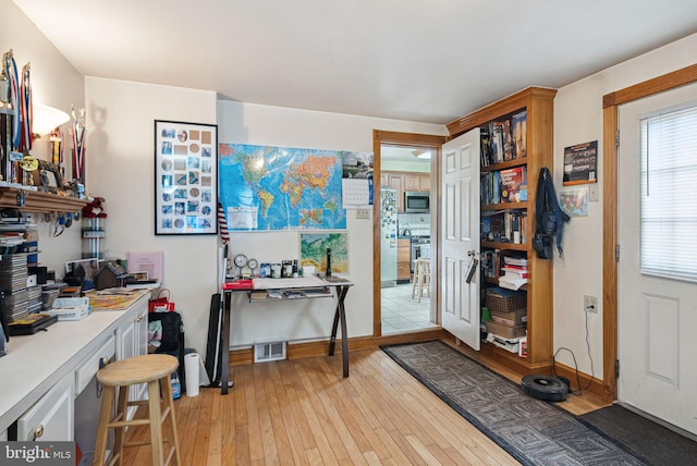 interior space featuring light wood-type flooring