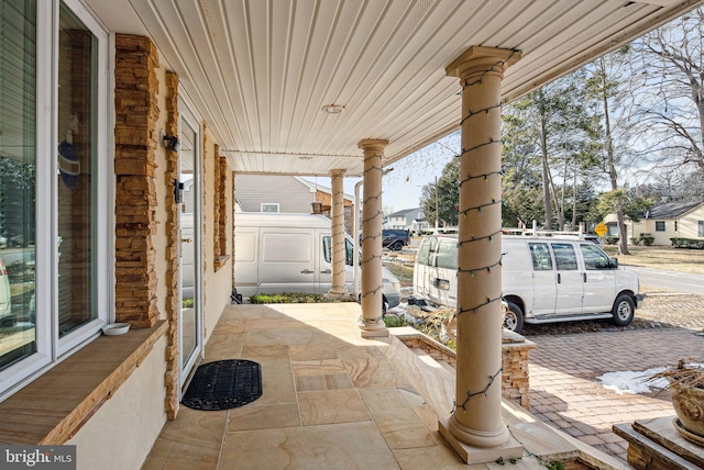 view of patio featuring covered porch