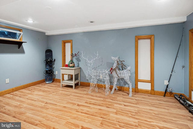 misc room featuring light wood-type flooring