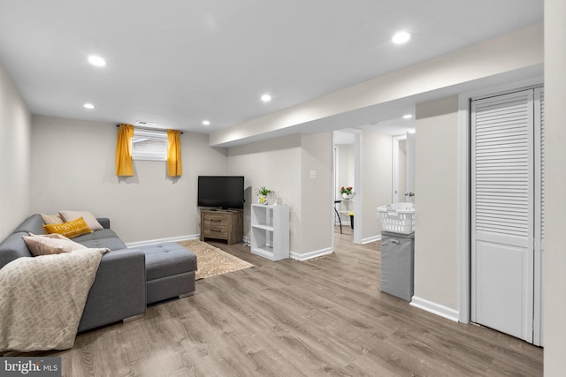 living room featuring hardwood / wood-style floors